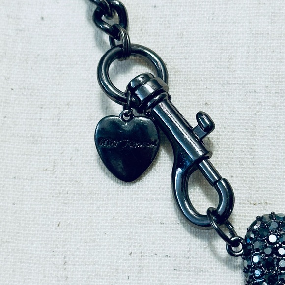 Betsey Johnson Heart Chain Necklace 20" Cupid Arrow Long Layered Icy Crystal - Picture 4 of 9